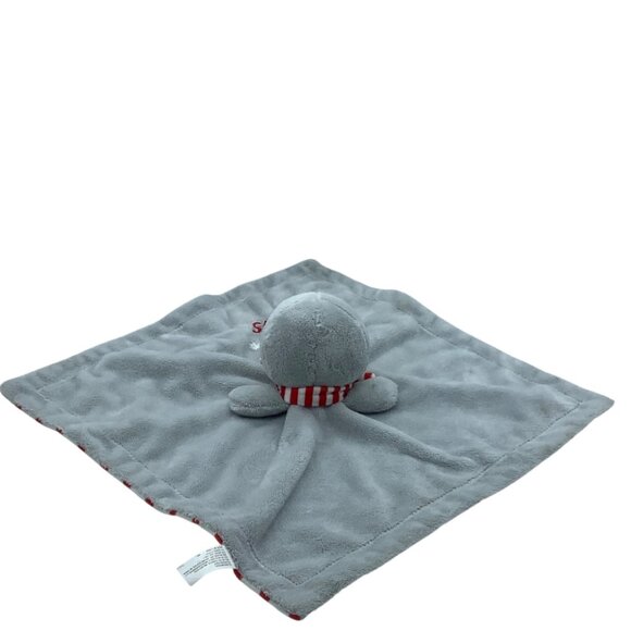 Penguin Lovey Gray Plush Blankie "My First Christmas" 13” Security Blanket - Picture 3 of 7